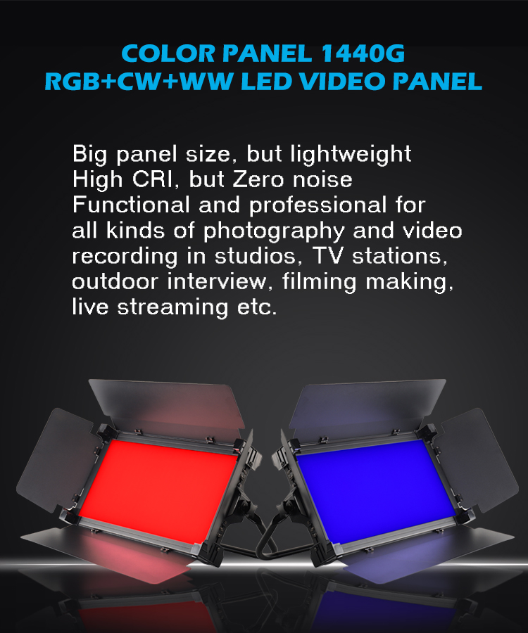 Colorful Video Taking RGB and Bicolor LED Video Panel Light